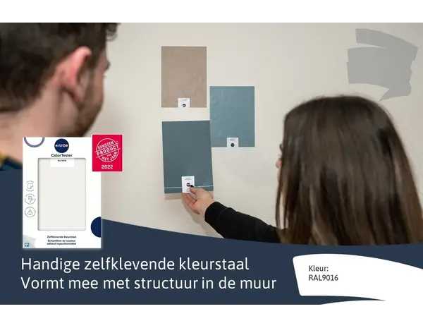 Kleurstaal Histor Colortester RAL9016 | Zelfklevende Kleurstaal