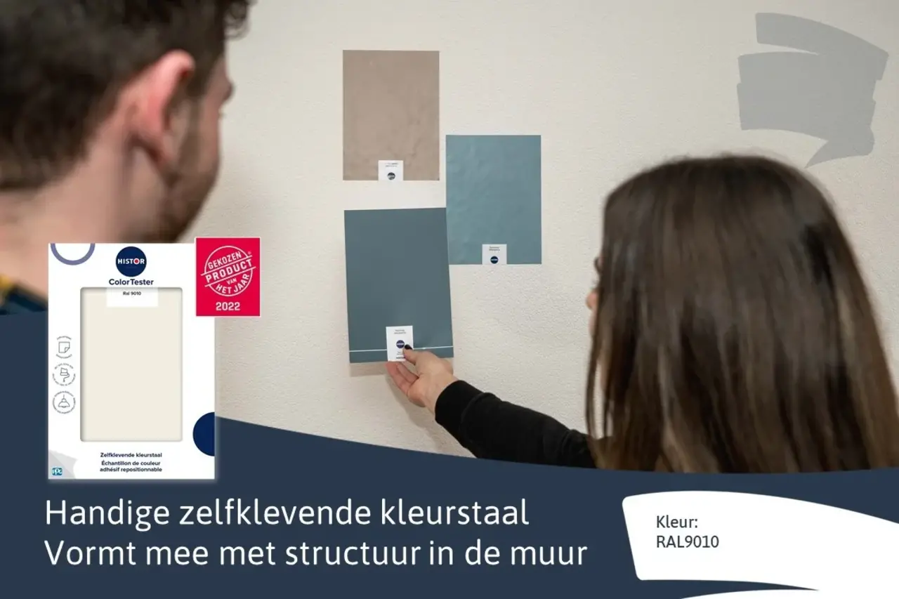 Kleurstaal Histor Colortester RAL9010 | Zelfklevende Kleurstaal Kleurstaal Histor Colortester RAL9010 | Zelfklevende Kleurstaal