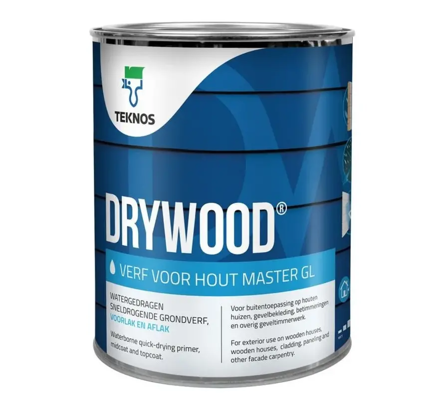 Drywood Verf Voor Hout Master Glans | Dekkende Houtverf - 1 LTR 