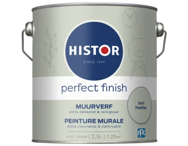 Histor Perfect Finish Muurverf Mat Gull Feather PPG1129-3 Histor Perfect Finish Muurverf Mat Gull Feather PPG1129-3