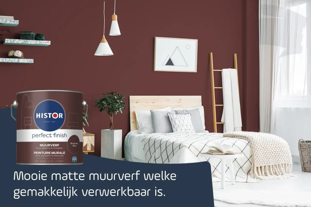 Histor Perfect Finish Muurverf Mat Burgundy Wine PPG1053-7 Histor Perfect Finish Muurverf Mat Burgundy Wine PPG1053-7