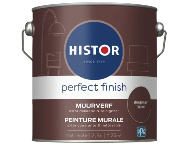 Histor Perfect Finish Muurverf Mat Burgundy Wine PPG1053-7 Histor Perfect Finish Muurverf Mat Burgundy Wine PPG1053-7