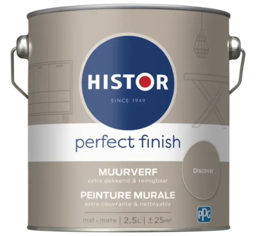 Histor Perfect Finish Muurverf Mat Discover PPG1021-3 - 2,5 LTR