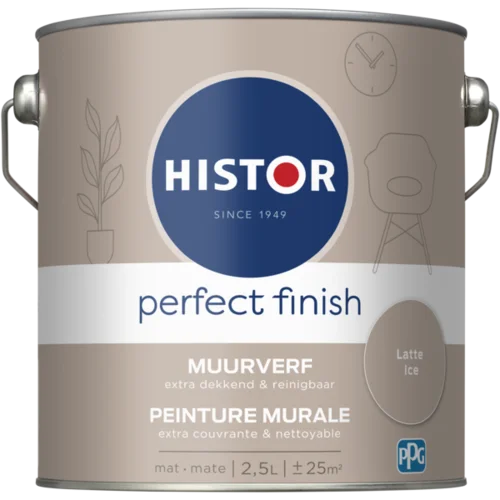 Histor muurverf Perfect Finish mat Latte Ice 2,5L