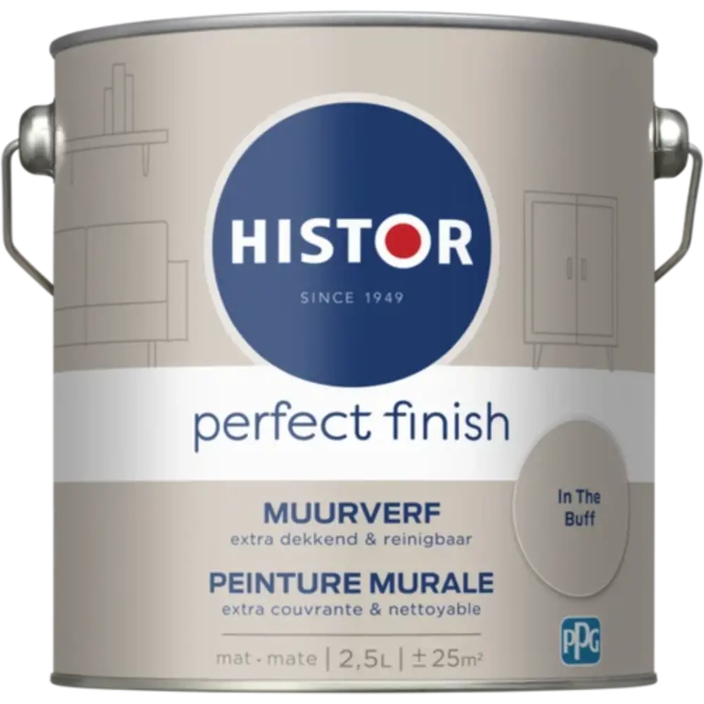 Histor Perfect Finish Muurverf Mat In The Buff PPG1019-2 Histor Perfect Finish Muurverf Mat In The Buff PPG1019-2