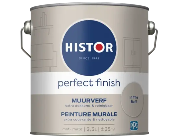 Histor Perfect Finish Muurverf Mat In The Buff PPG1019-2 Histor Perfect Finish Muurverf Mat In The Buff PPG1019-2