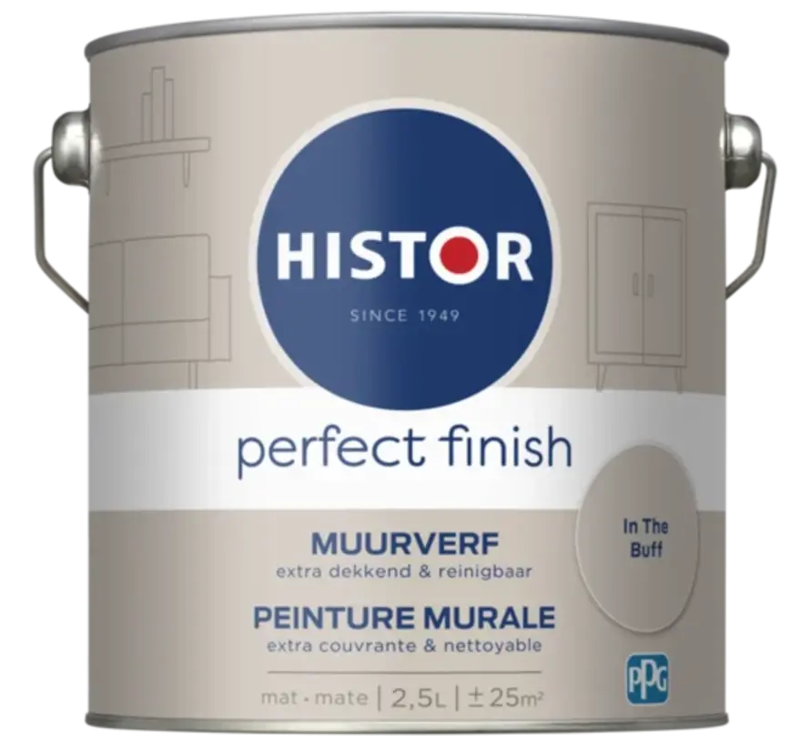 Histor Perfect Finish Muurverf Mat In The Buff PPG1019-2 - 2,5 LTR