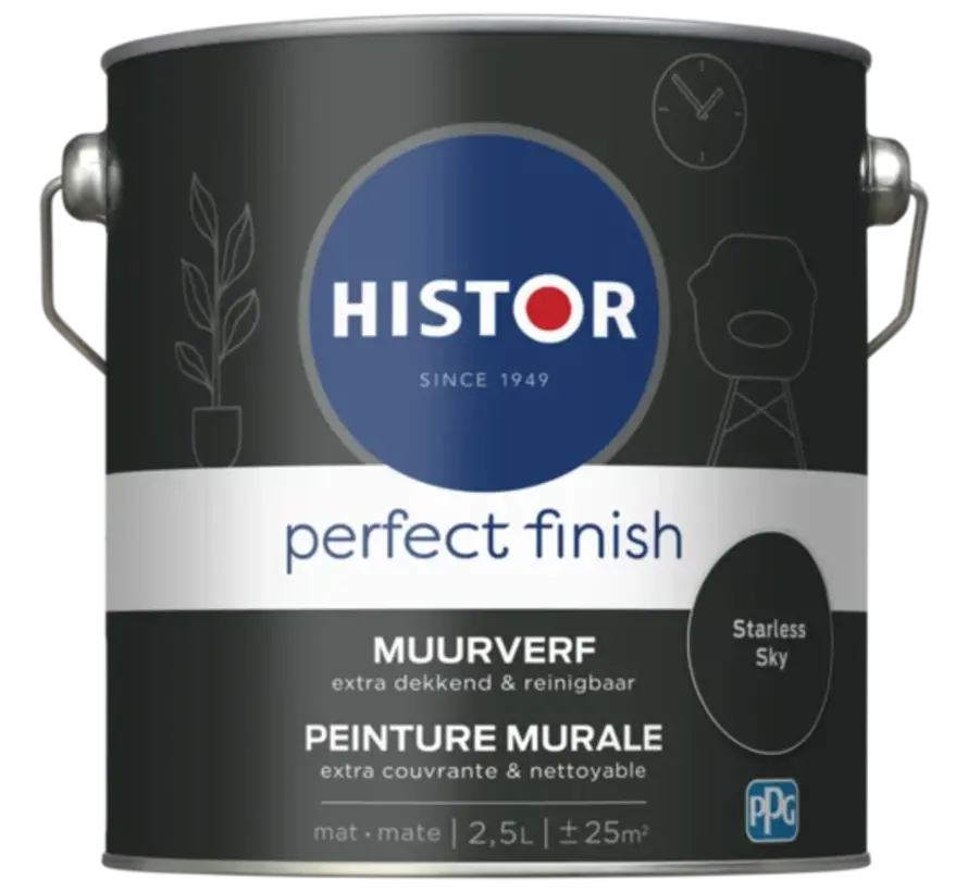 Histor Perfect Finish Muurverf Mat Starless Sky PPG5002-10 - 2,5 LTR