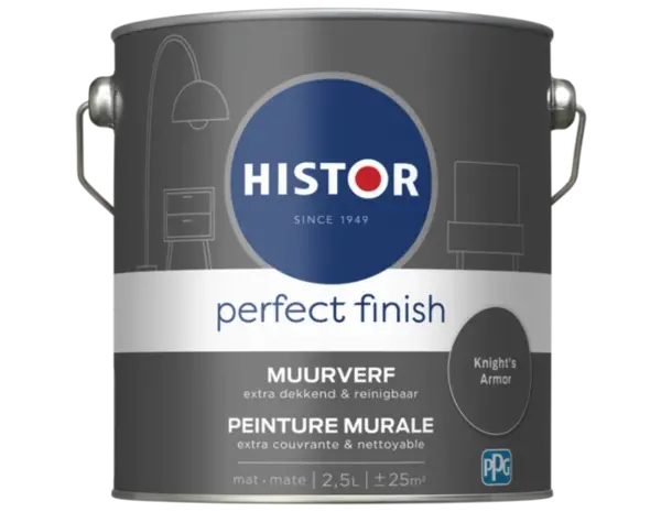 Histor Perfect Finish Muurverf Mat Knights Armor PPG1001-6 Histor Perfect Finish Muurverf Mat Knights Armor PPG1001-6