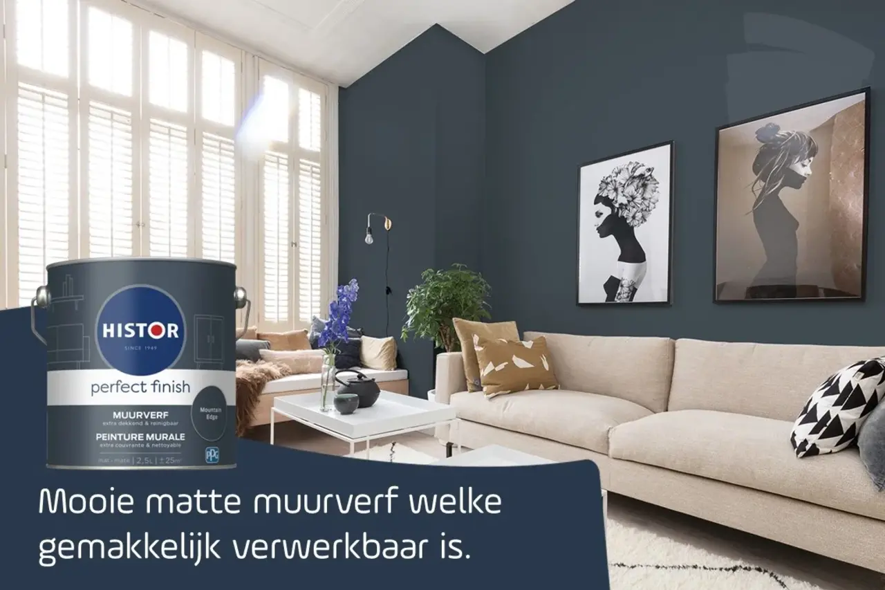 Histor Perfect Finish Muurverf Mat Mountain Edge PPG10-09 Histor Perfect Finish Muurverf Mat Mountain Edge PPG10-09