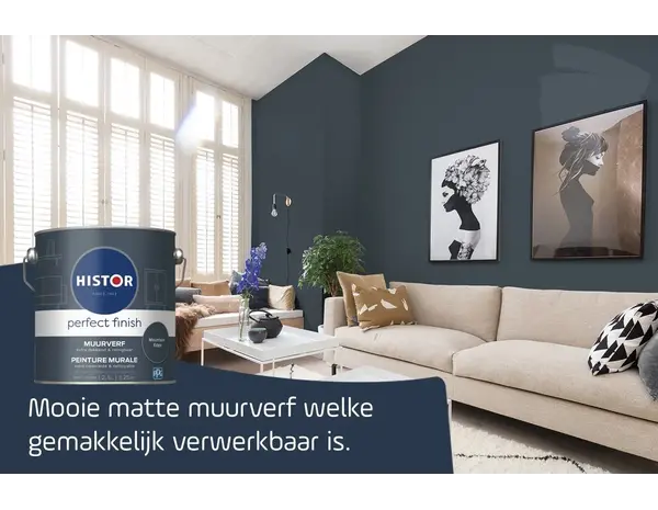 Histor Perfect Finish Muurverf Mat Mountain Edge PPG10-09 Histor Perfect Finish Muurverf Mat Mountain Edge PPG10-09