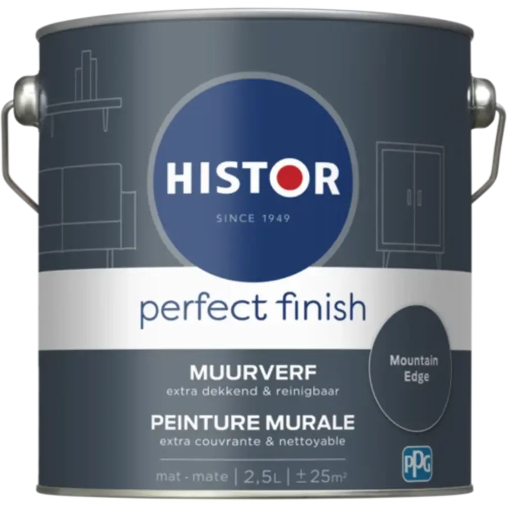 Histor Perfect Finish Muurverf Mat Mountain Edge PPG10-09 Histor Perfect Finish Muurverf Mat Mountain Edge PPG10-09