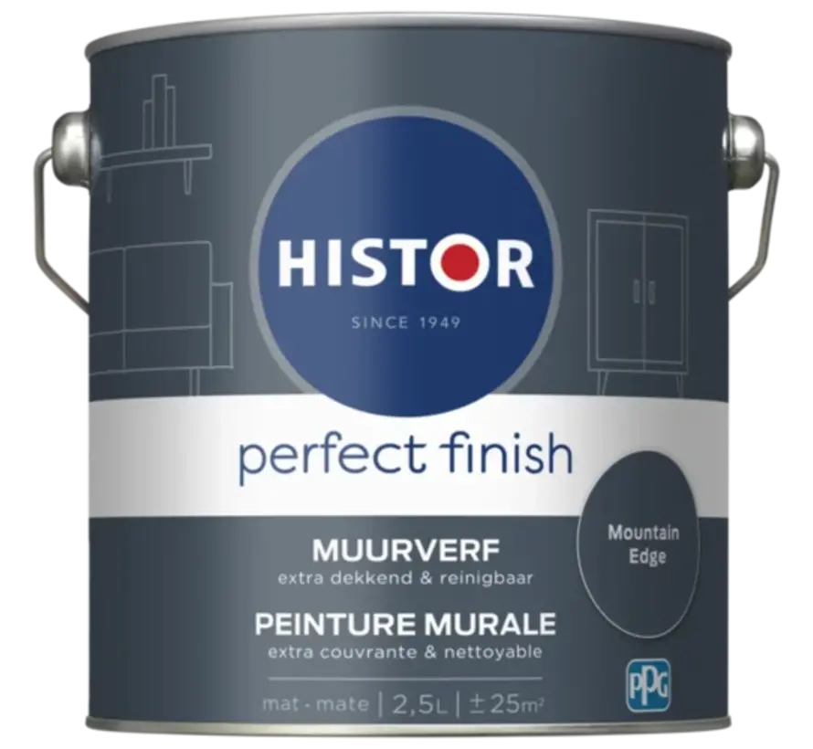 Histor Perfect Finish Muurverf Mat Mountain Edge PPG10-09 - 2,5 LTR