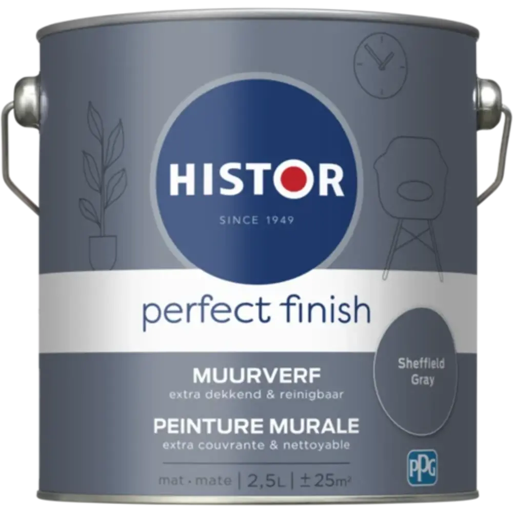 Histor Perfect Finish Muurverf Mat Sheffield Gray PPG1041-6