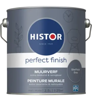 Histor Perfect Finish Muurverf Mat Sheffield Gray PPG1041-6