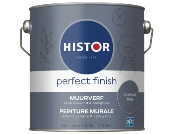 Histor Perfect Finish Muurverf Mat Sheffield Gray PPG1041-6