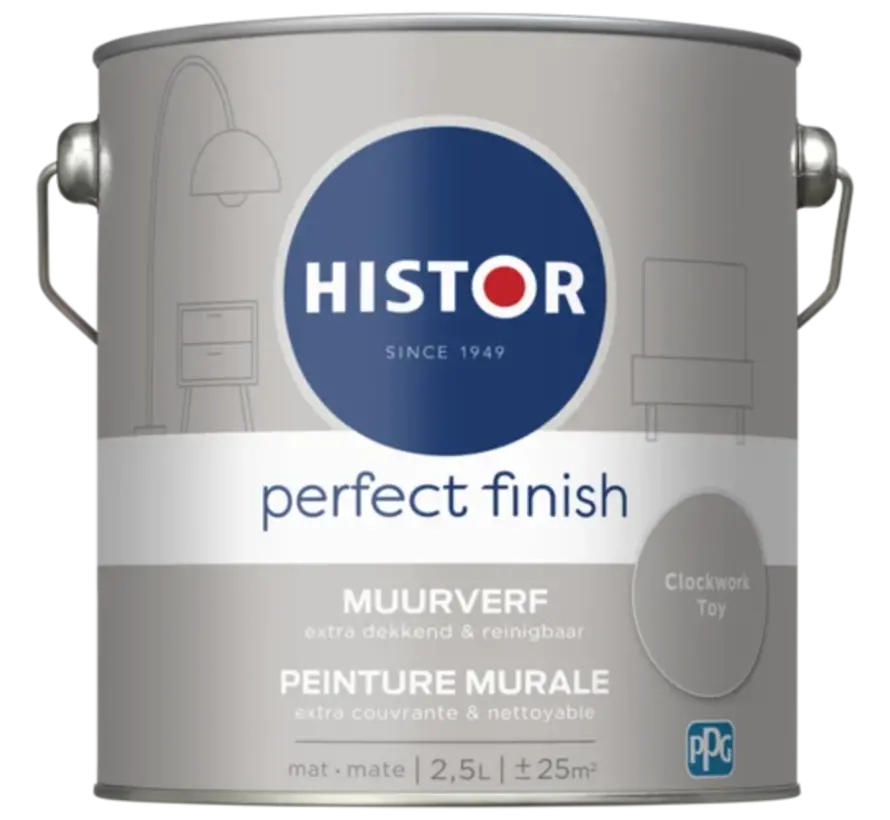 Histor Perfect Finish Muurverf Mat Clockwork Toy PPG1009-4 - 2,5 LTR