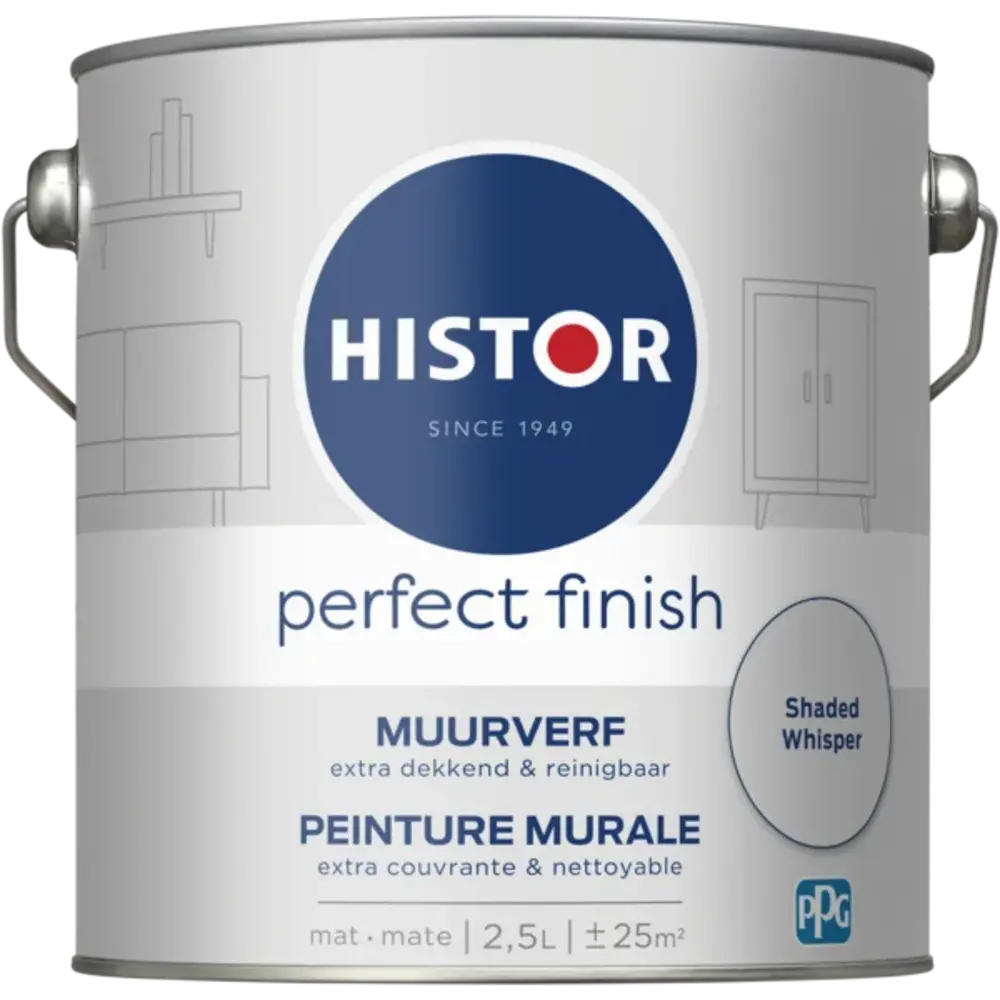 Histor Perfect Finish Muurverf Mat Shaded Whisper PPG5001-1 Histor Perfect Finish Muurverf Mat Shaded Whisper PPG5001-1