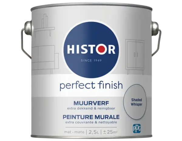 Histor Perfect Finish Muurverf Mat Shaded Whisper PPG5001-1 Histor Perfect Finish Muurverf Mat Shaded Whisper PPG5001-1