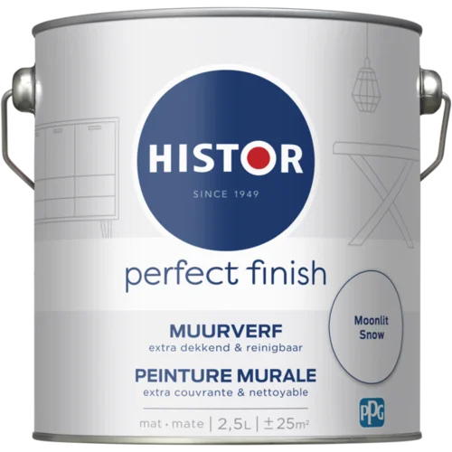 Histor muurverf Perfect Finish mat Moonlit Snow 2,5L