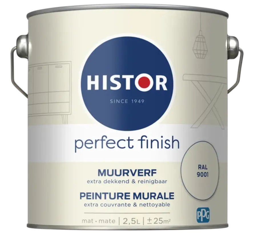 Histor Perfect Finish Muurverf Mat RAL 9001 - 2,5 LTR