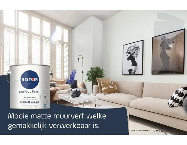 Histor Perfect Finish Muurverf Mat RAL 9016 Histor Perfect Finish Muurverf Mat RAL 9016