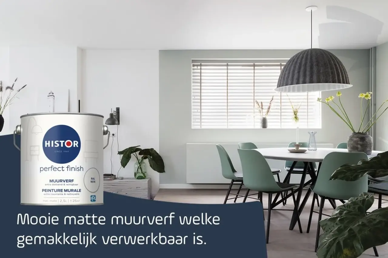 Histor Perfect Finish Muurverf Mat RAL 9016 Histor Perfect Finish Muurverf Mat RAL 9016