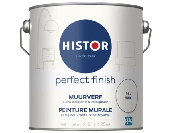 Histor Perfect Finish Muurverf Mat RAL 9016 Histor Perfect Finish Muurverf Mat RAL 9016