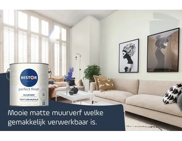 Histor Perfect Finish Muurverf Mat RAL 9010 Histor Perfect Finish Muurverf Mat RAL 9010