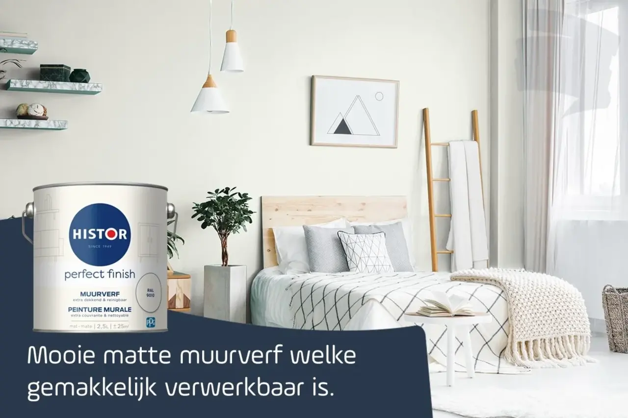 Histor Perfect Finish Muurverf Mat RAL 9010 Histor Perfect Finish Muurverf Mat RAL 9010