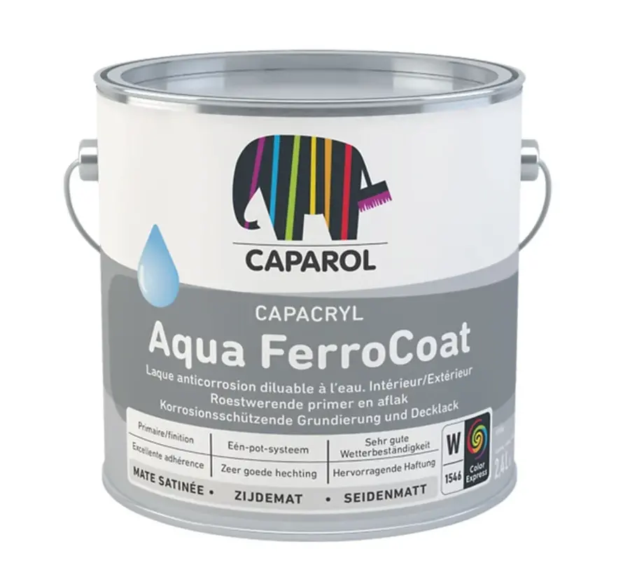 Caparol Capacryl Aqua Ferrocoat | Zijdemat Eén-pot-systeem - 1 LTR 