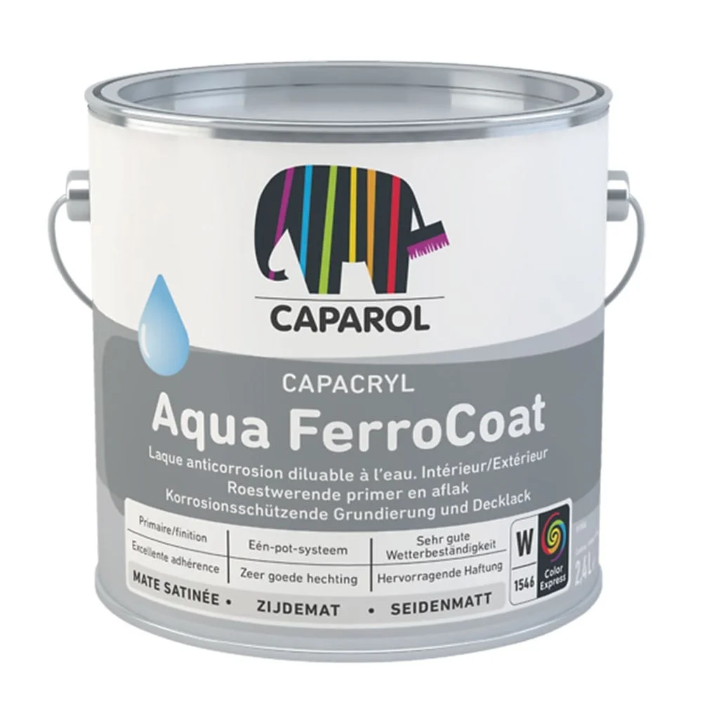 Capacryl Aqua Ferrocoat | Zijdemat Eén|pot|systeem | 2,5 LTR | Wit