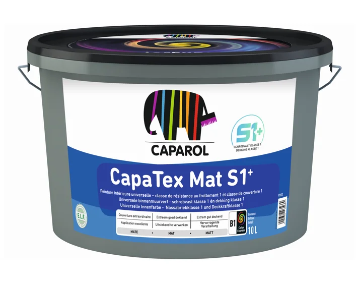 Capatex Mat S1+ | Matte Muurverf en Plafondverf | 1,25 LTR | Wit