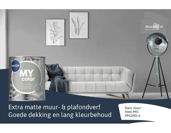 Histor My Color Muurverf Extra Mat Steel Mill Histor My Color Muurverf Extra Mat Steel Mill