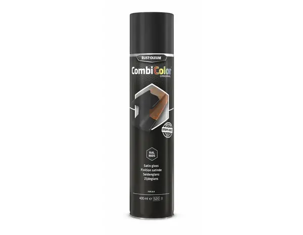 Rust-Oleum Combicolor 7375 Zijdeglans Zwart RAL9005 Spuitbus Rust-Oleum Combicolor 7375 Zijdeglans Zwart RAL9005 Spuitbus