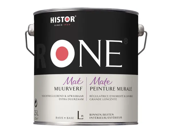 Histor One Muurverf Mat Vochtregulerend & Afwasbaar