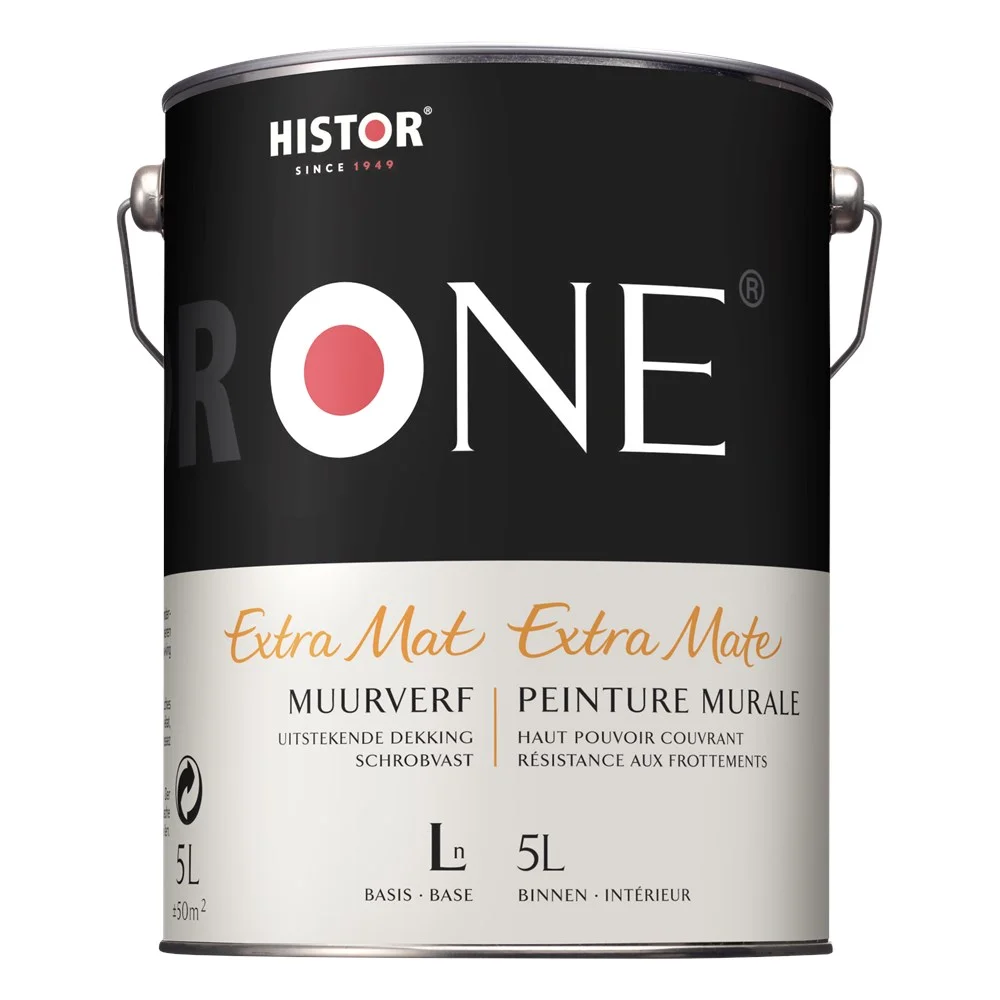 One Muurverf Extra Mat | 5 LTR | Wit