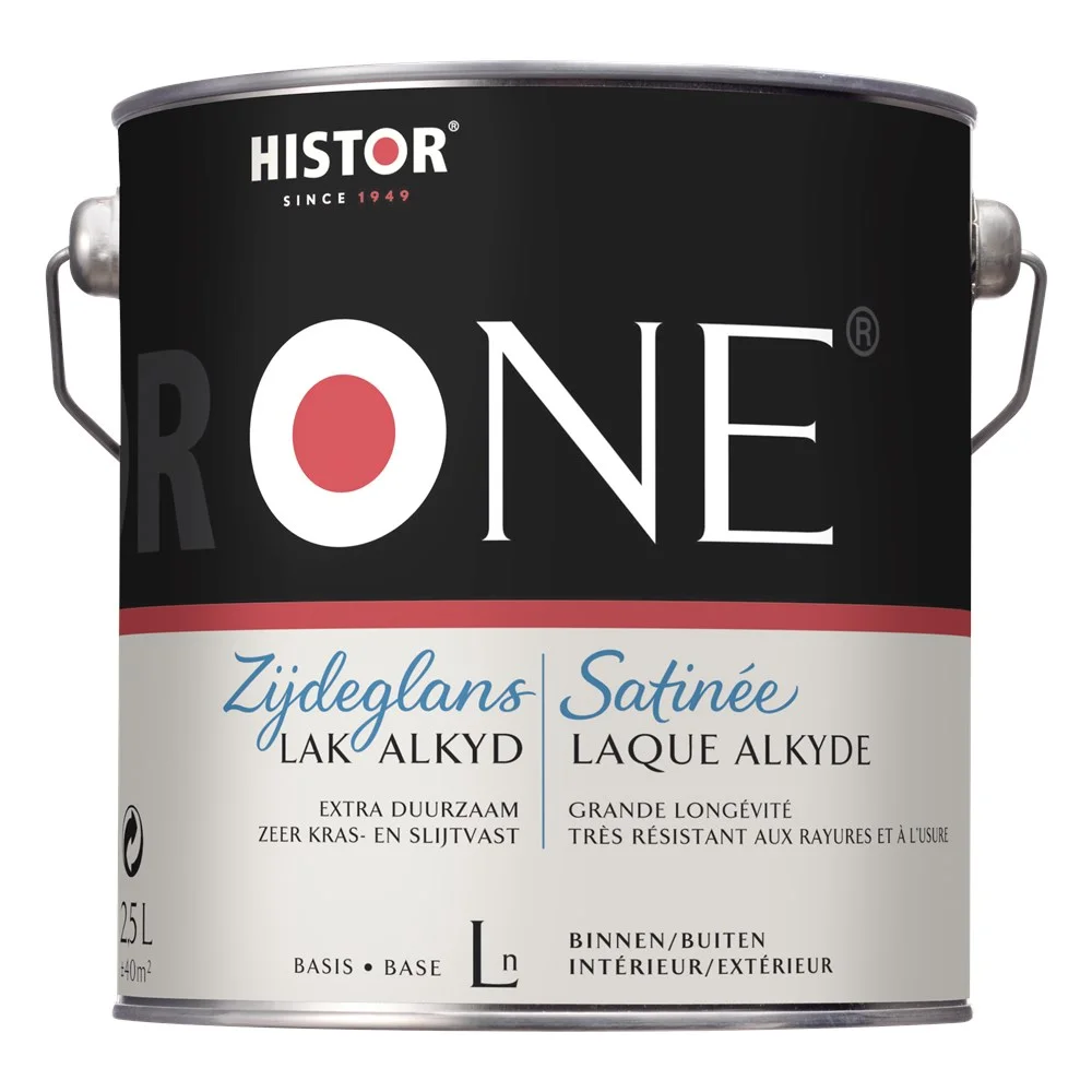 One Lak Zijdeglans Acryl (Watergedragen) | 2,5 LTR | Wit