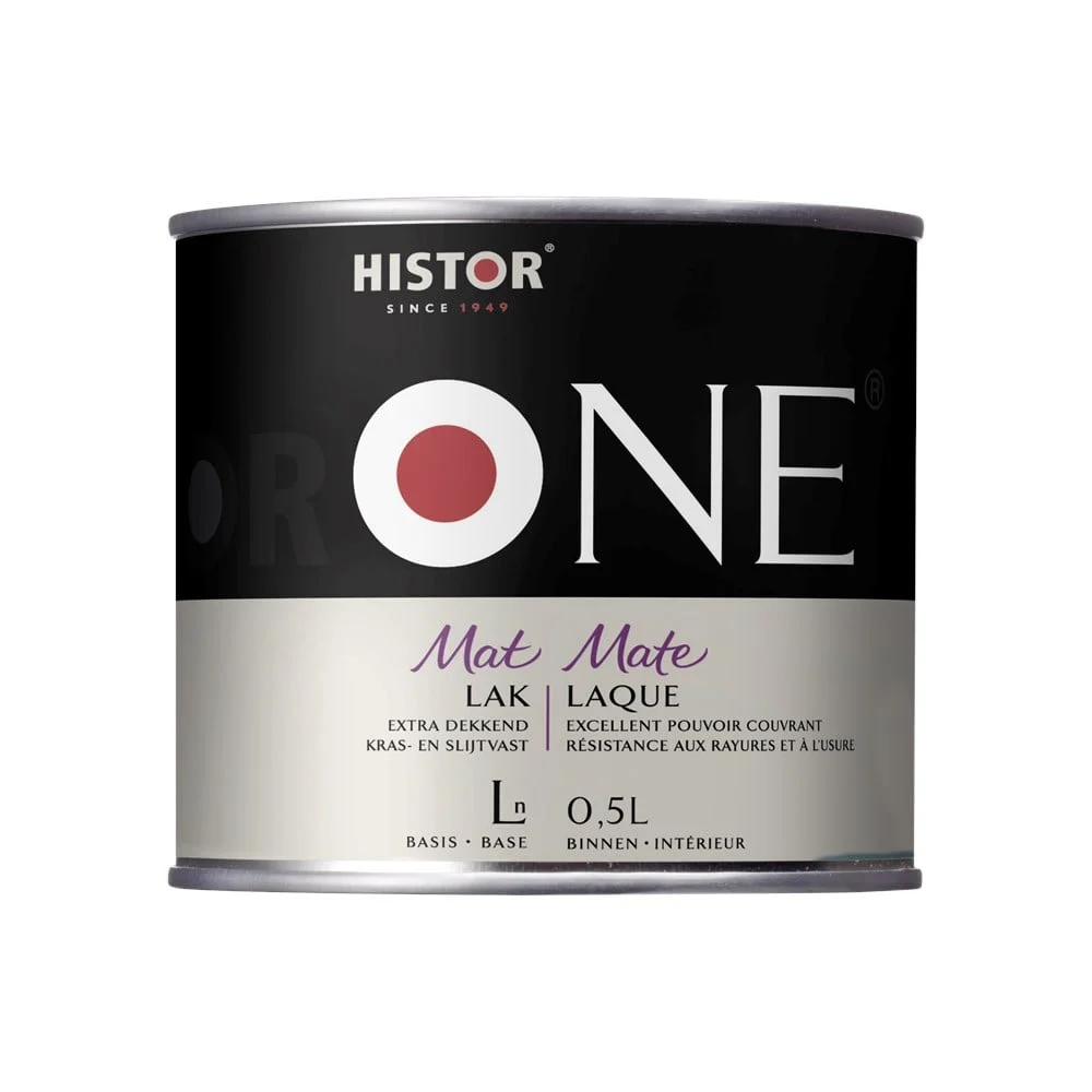 One Lak Mat Acryl (Watergedragen) | 500 ML | Wit