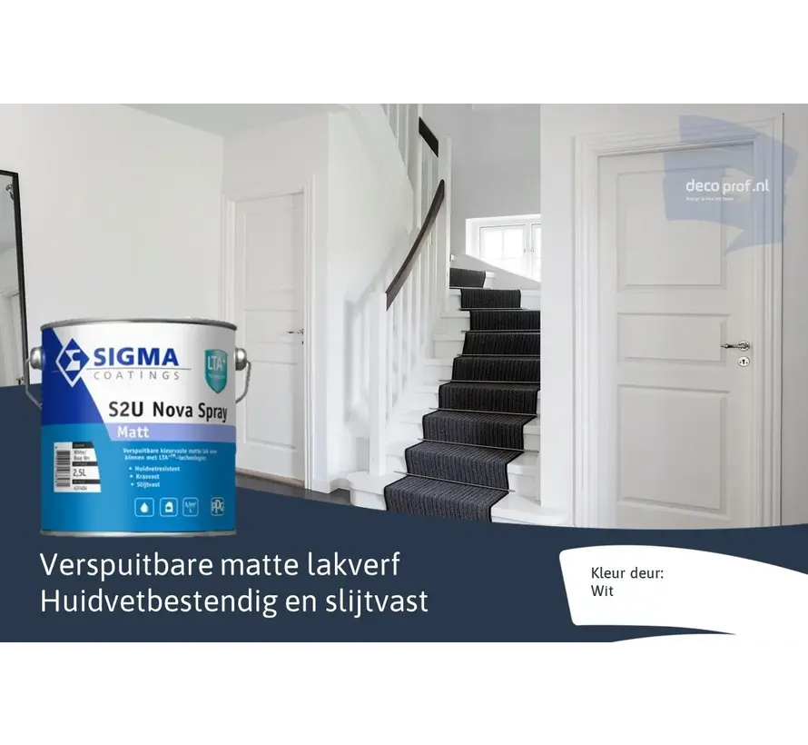 Sigma S2U Nova Spray Matt | Verspuitbare Matte Lakverf Binnen - 2,5 LTR 