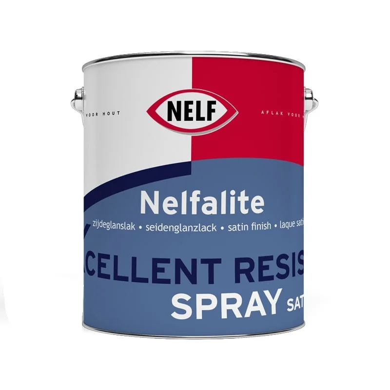 Nelfalite Xcellent Resist Spray Satin | Verspuitbare Zijdeglans Binnenlak | 2,5 LTR | Kleur