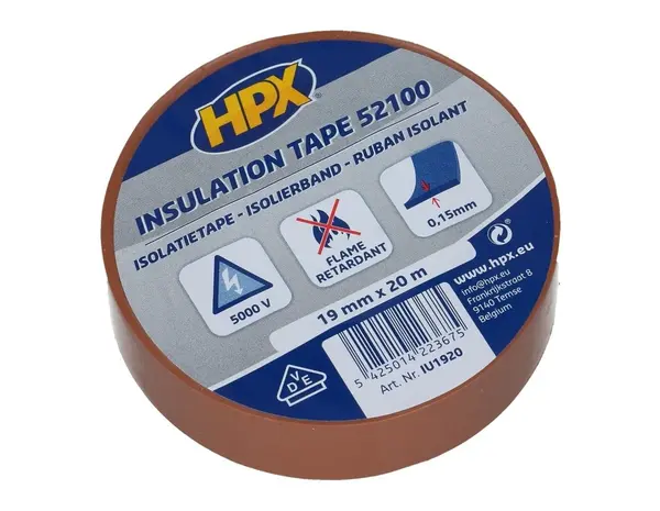 HPX Tapes PVC Isolatietape Bruin 20 mtr HPX Tapes PVC Isolatietape Bruin 20 mtr