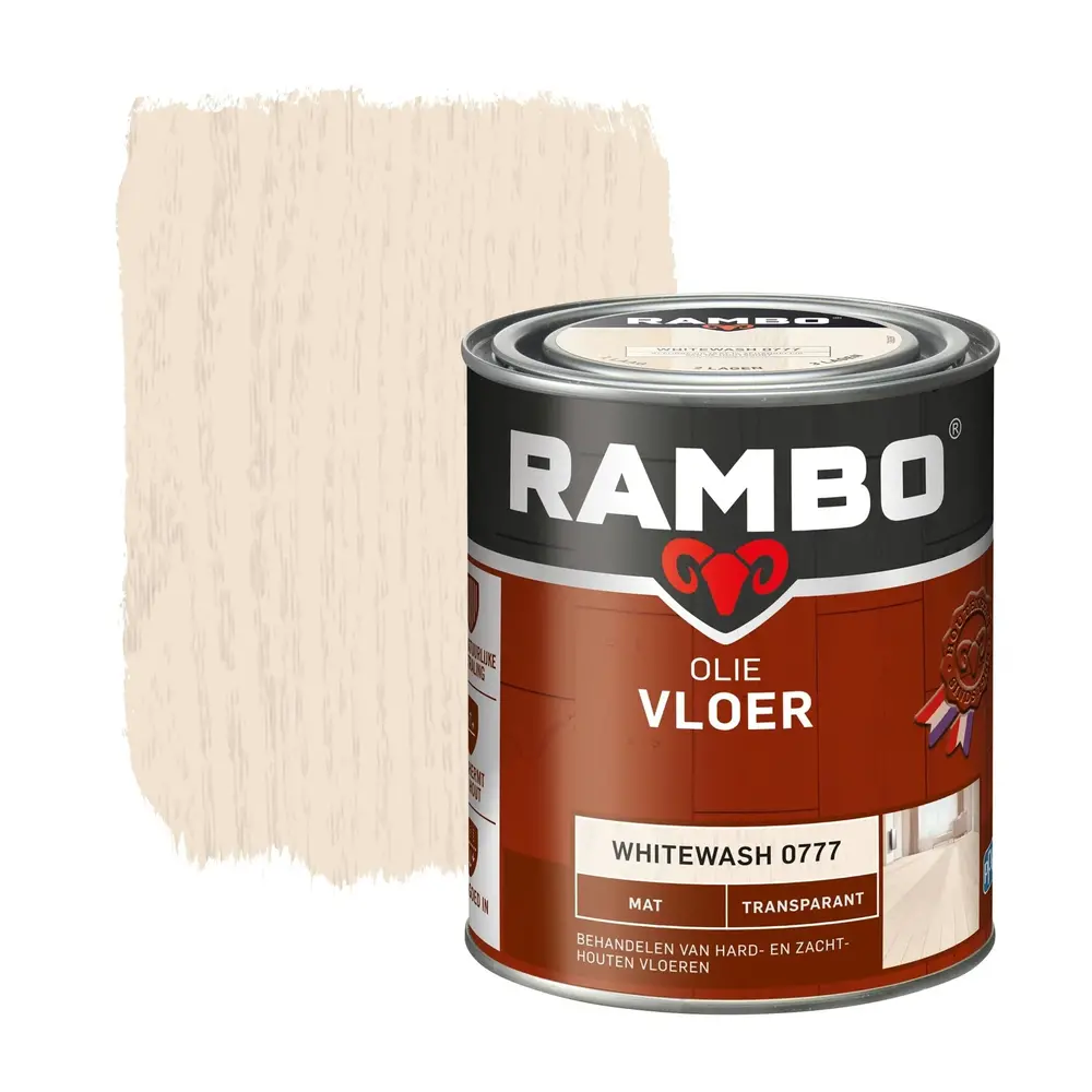 Rambo Vloer Olie Transparant Mat Whitewash 0777 Rambo Vloer Olie Transparant Mat Whitewash 0777
