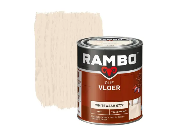 Rambo Vloer Olie Transparant Mat Whitewash 0777 Rambo Vloer Olie Transparant Mat Whitewash 0777