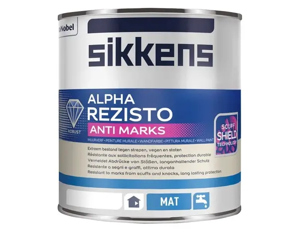 Sikkens Alpha Rezisto Anti-Marks Mat | Matte Reinigbare Muurverf