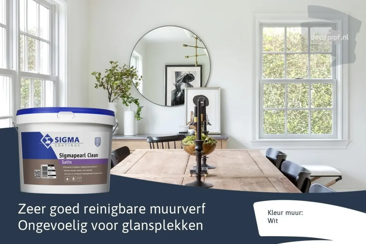 Sigma Sigmapearl Clean Satin | Reinigbare Zijdeglans Muurverf Sigma Sigmapearl Clean Satin | Reinigbare Zijdeglans Muurverf