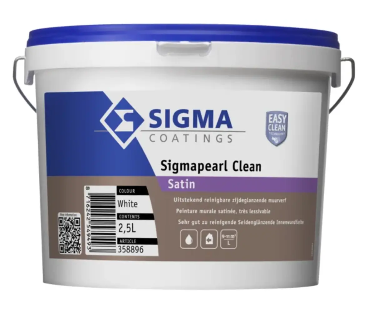 Sigma Sigmapearl Clean Satin | Reinigbare Zijdeglans Muurverf Sigma Sigmapearl Clean Satin | Reinigbare Zijdeglans Muurverf