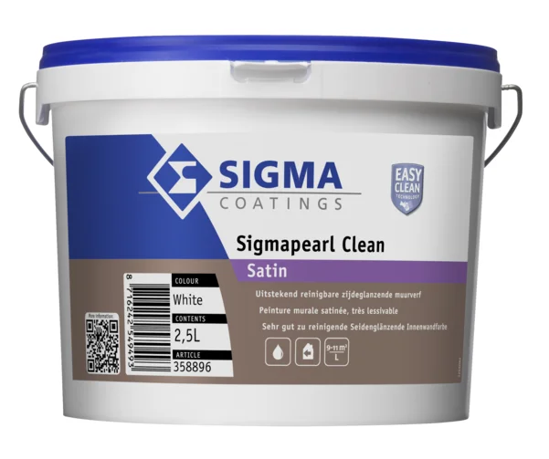 Sigmapearl Clean Satin | Reinigbare Zijdeglans Muurverf | 2,5 LTR | Wit