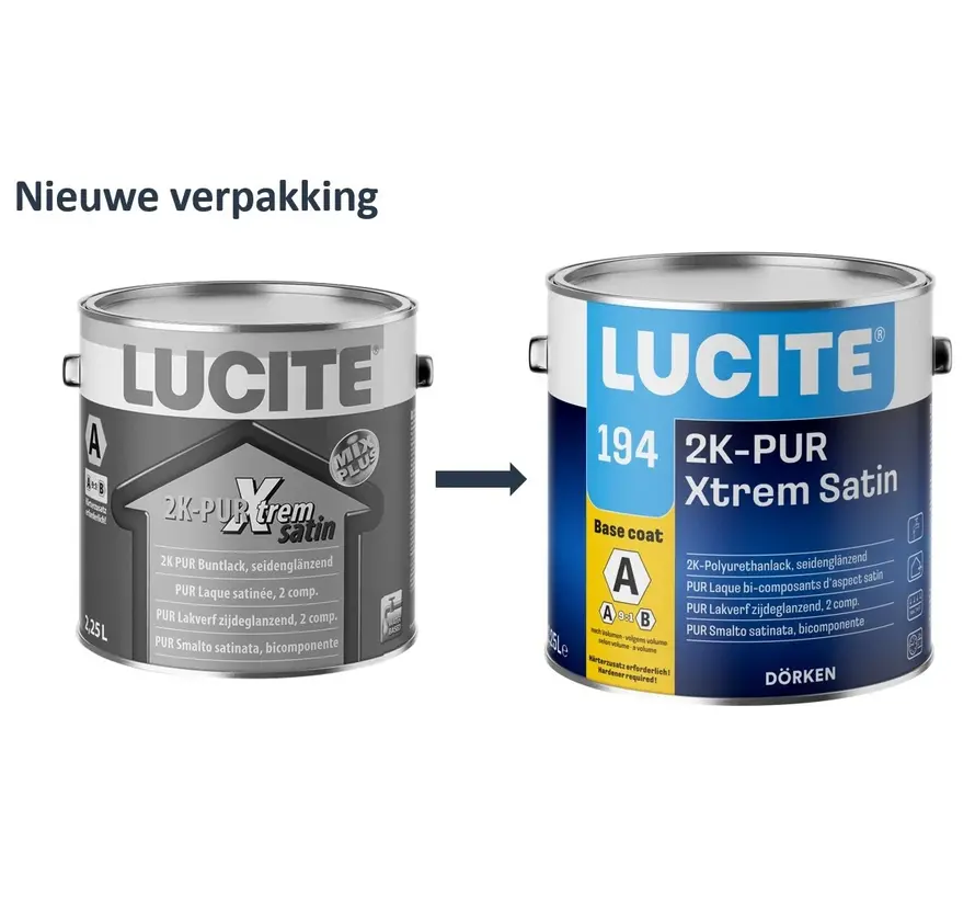 Lucite 194 2K-PUR Xtrem Satin | Let op: exclusief verharder - 1 LTR 