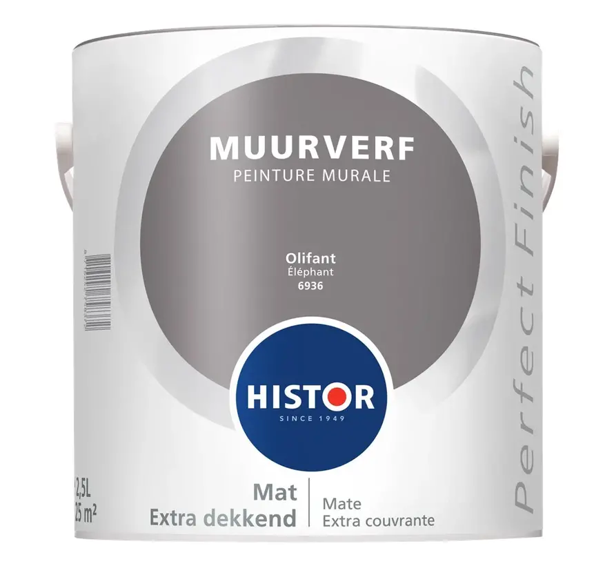 Histor Perfect Finish Muurverf Mat Olifant 6936 - 2,5 LTR